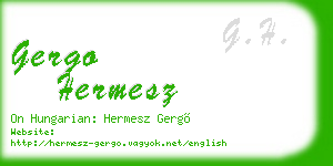 gergo hermesz business card